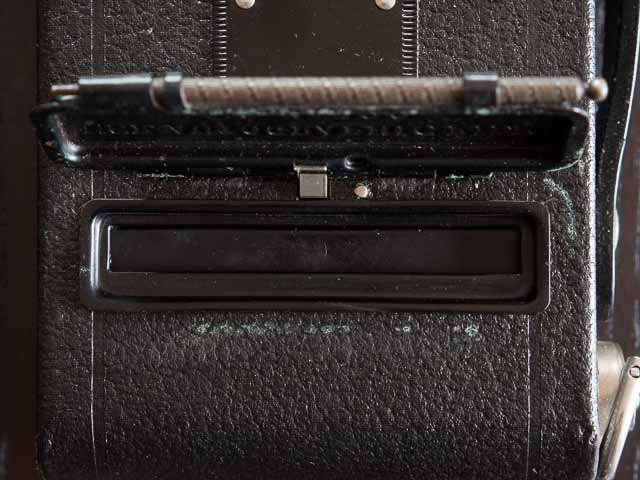 Kodak No. 2 Folding Autographic Brownie detail with autographic window closed