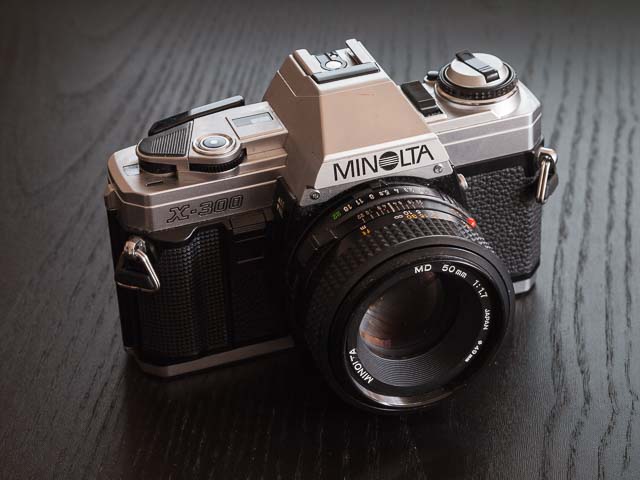 Minolta X-300 with Minolta MD 50mm f/1.7 lens mounted