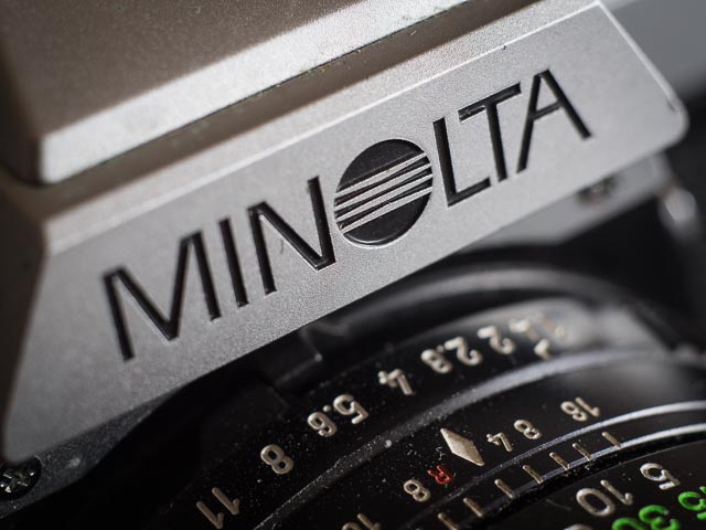 Minolta X-500 logo detail