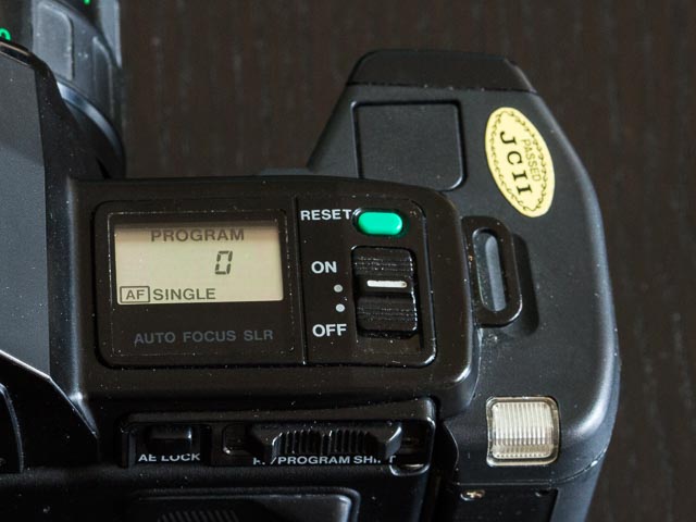 Olympus OM707 camera, top plate detail