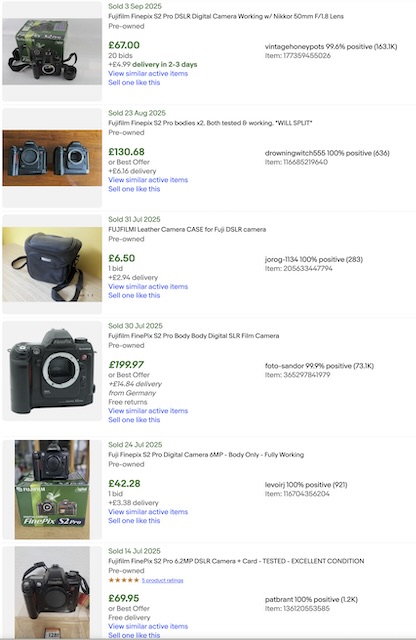 Fujifilm FinePix S2 Pro ebay search