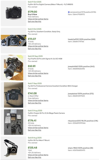 Fujifilm FinePix S5 Pro ebay search