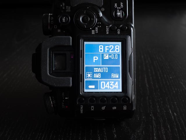 Konica Minolta Alpha-7 monitor in vertical mode.