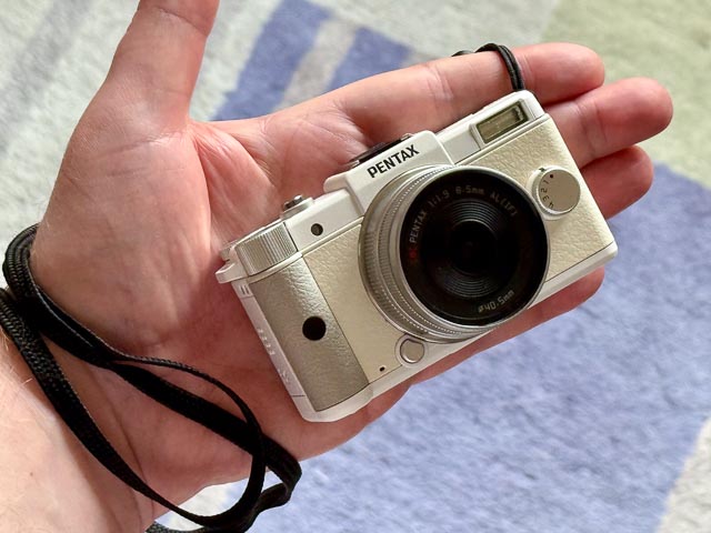 Pentax Q in hand.