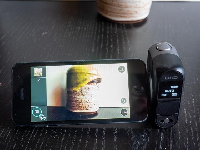 DxO One in use with an iPhone 5