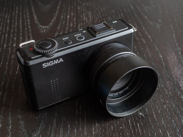 Sigma DP2 Merrill with an inexpensive 3rd party lens hood.