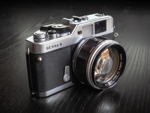 Canon 50mm f/1.2 (Leica screw mount) lens mounted on a Voigtl&auml;nder Bessa-R camera