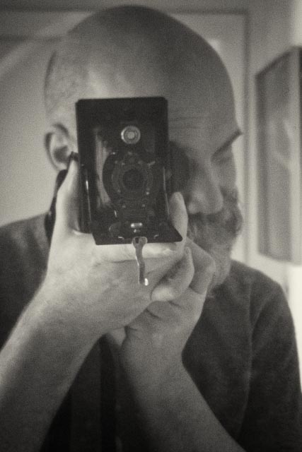Kodak No. 2 Folding Autographic Brownie camera in action as a digital camera lens.