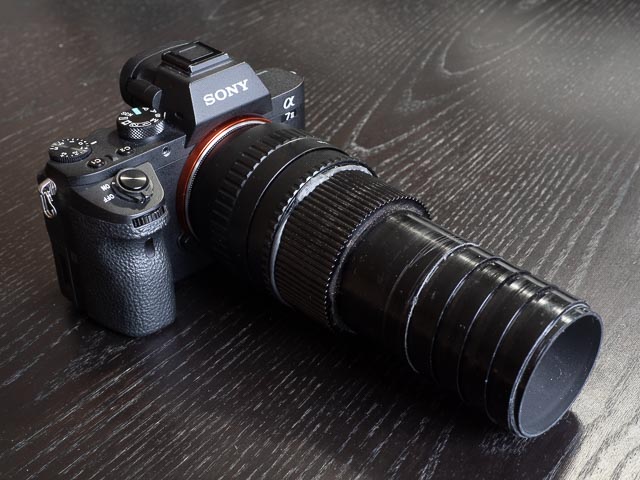 Kodak Schneider-Kreuznach Carousel Procolar 100mm adapted and ready to use mounted reversed on the focussing helicoid